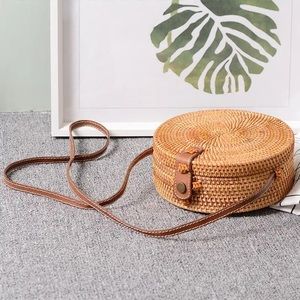 Round Wicker/Rattan Purse Bag - Bloggers Favorite!